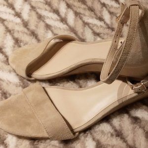 Faux leather, grey wedges size 7